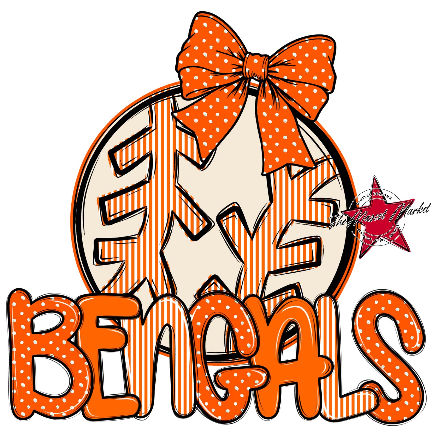 Bengals Baseball-Softball Spirit Design-Orange