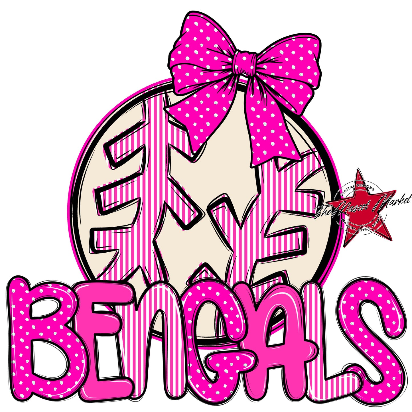 Bengals Baseball-Softball Spirit Design-Pink