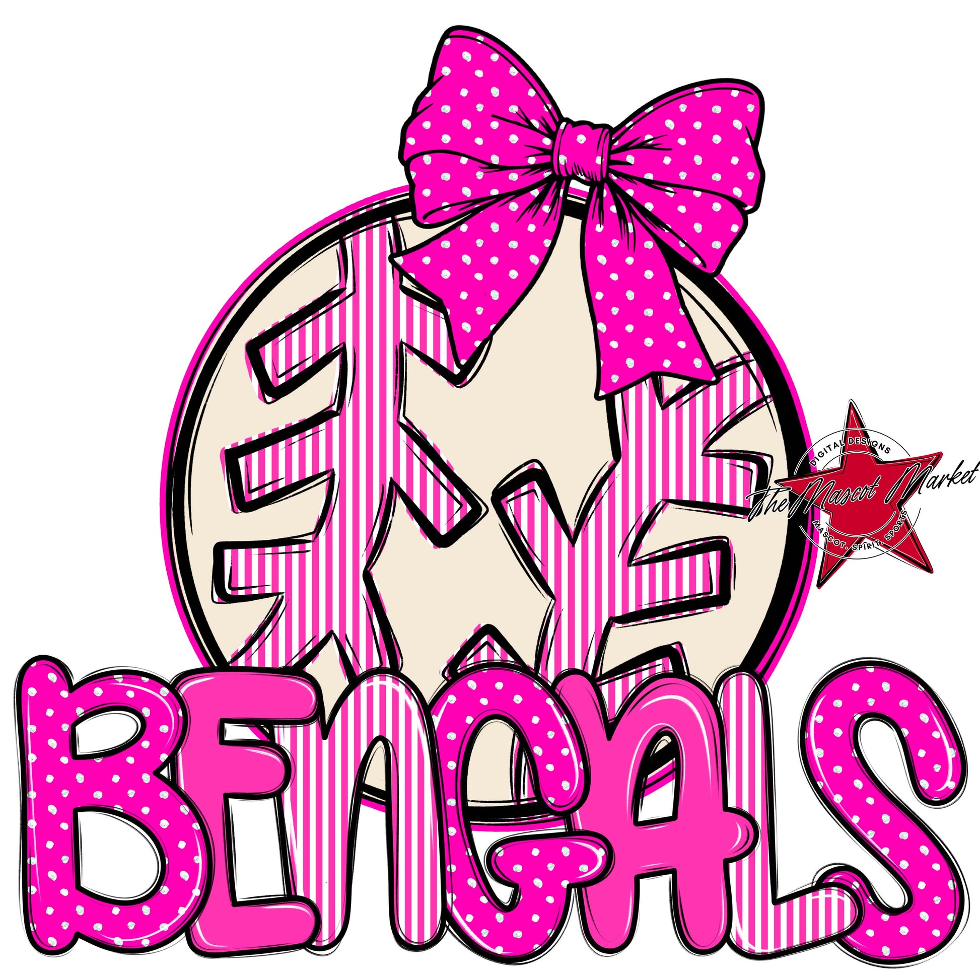 Bengals Baseball-Softball Spirit Design-Pink