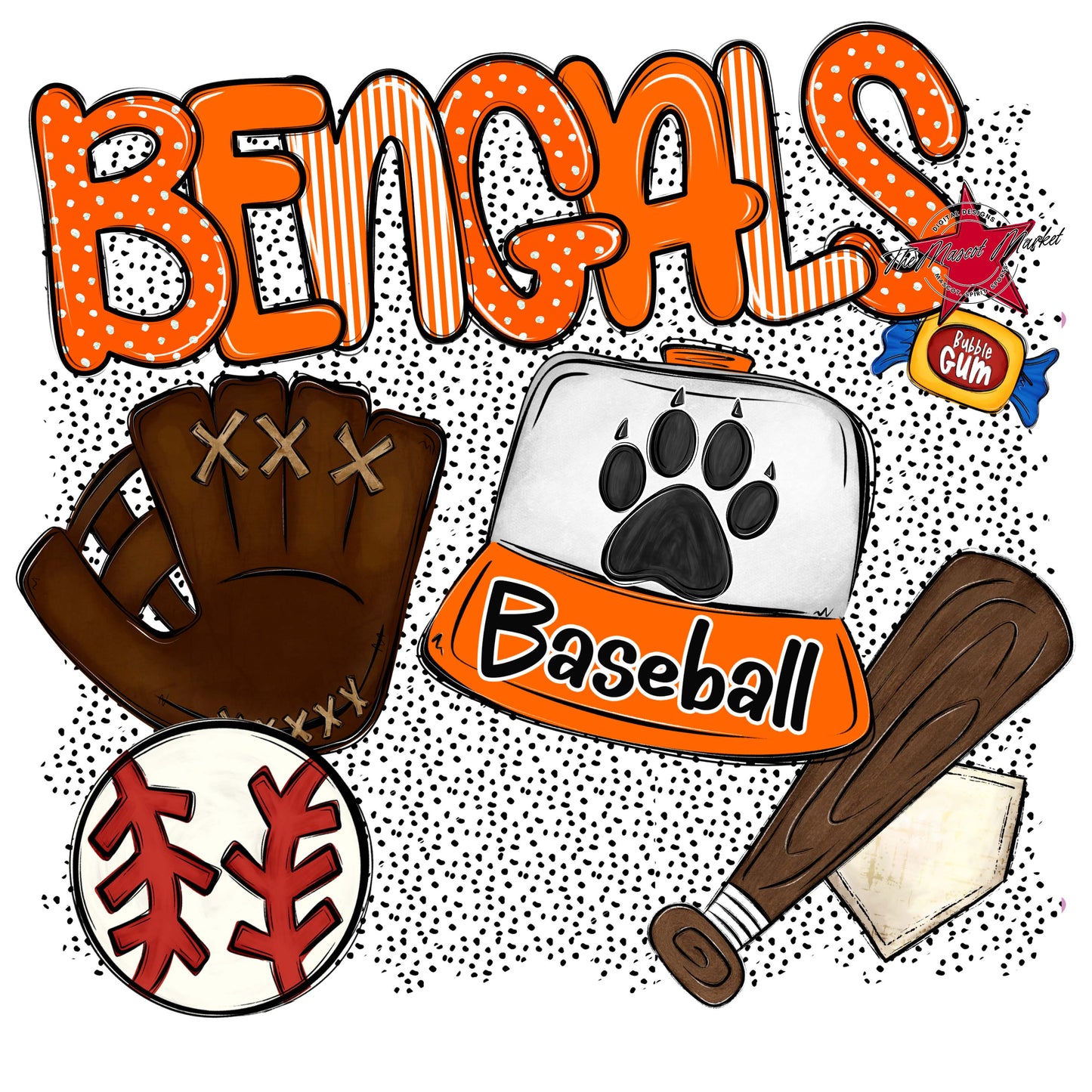 Bengals Baseball Spirit-Orange