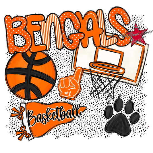 Bengals Basketball Spirit-Orange