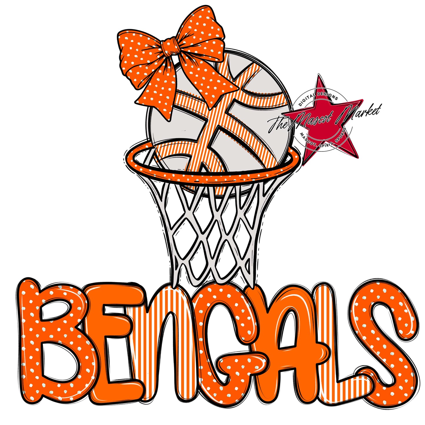 Bengals Basketball Spirit Design-Orange