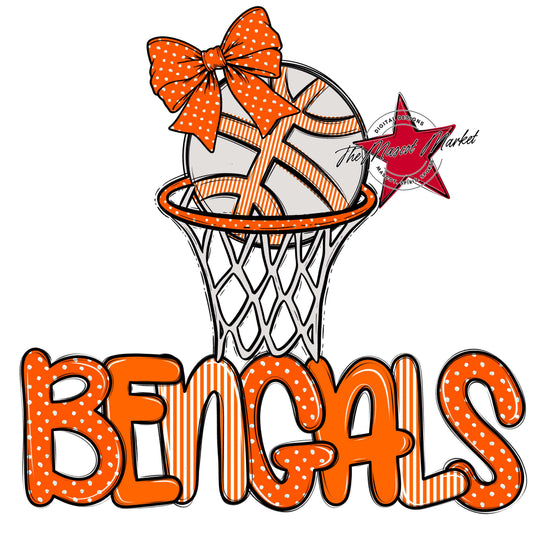 Bengals Basketball Spirit Design-Orange