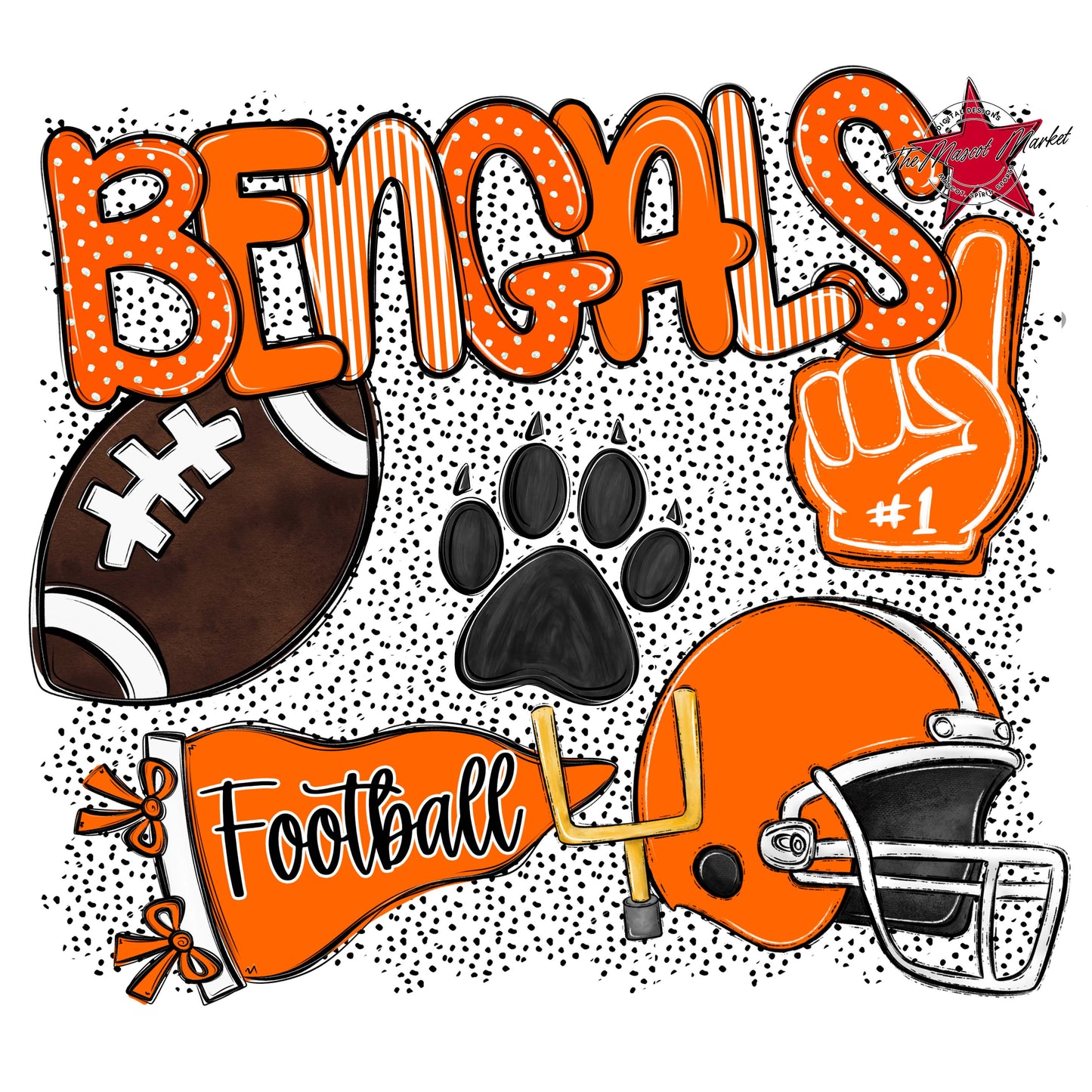 Bengals Football Spirit-Orange
