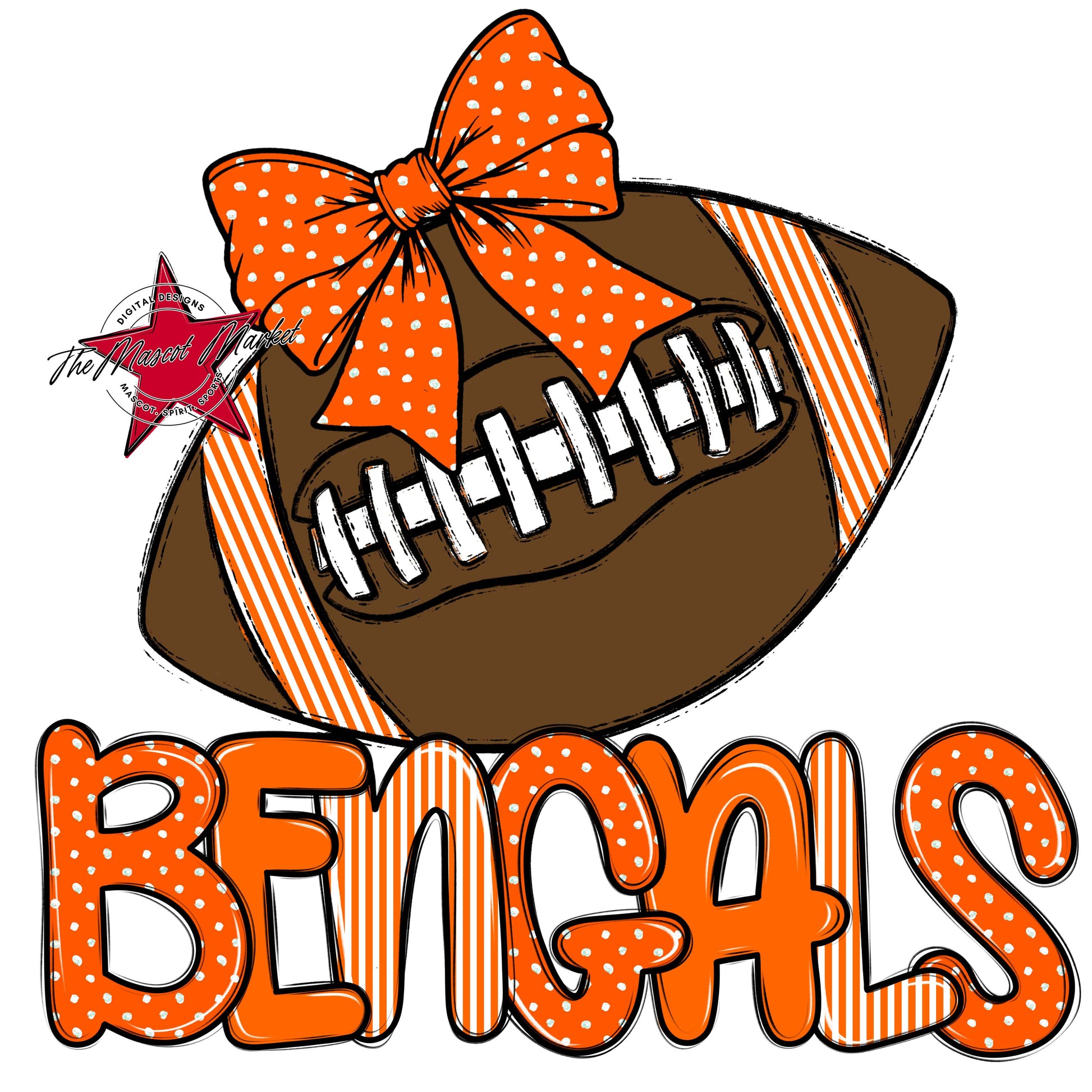 Bengals Football Spirit Design-Orange