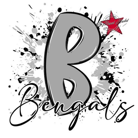 Bengals Mascot Splatter-Grey