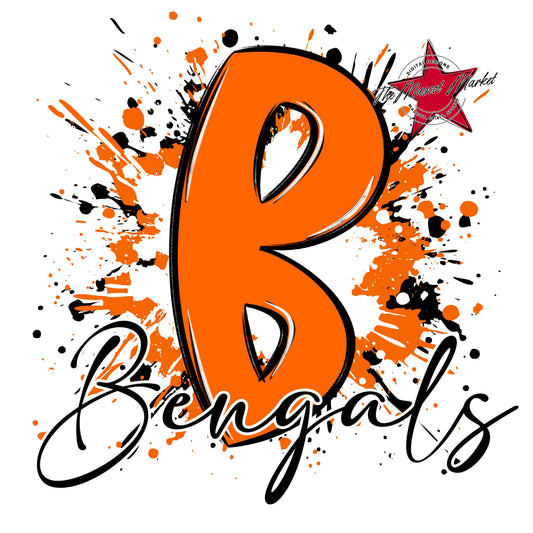 Bengals Mascot Splatter-Orange