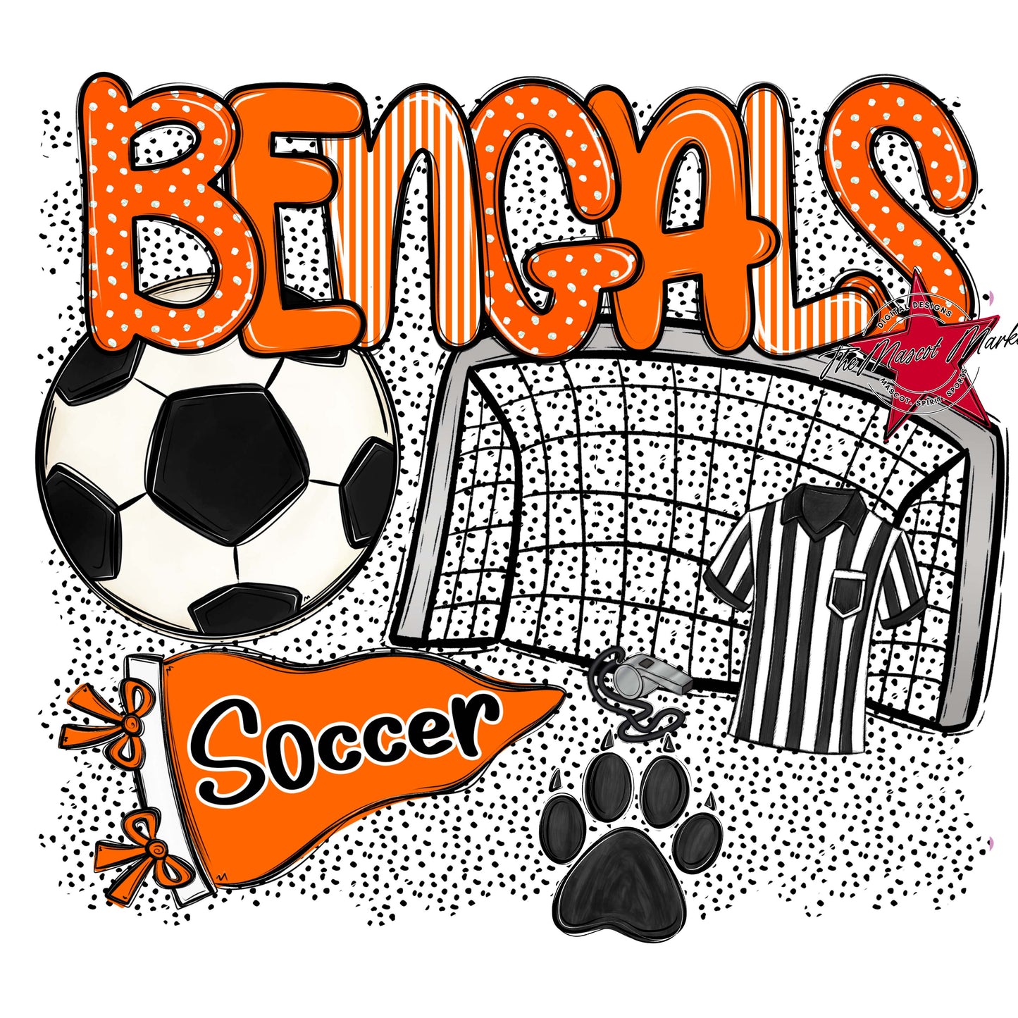 Bengals Soccer Spirit-Orange