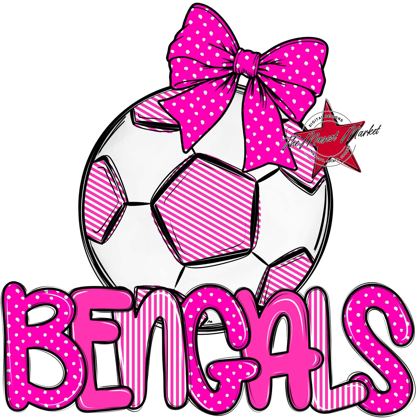 Bengals Soccer Spirit Design-Pink