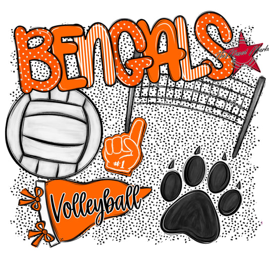 Bengals Volleyball Spirit-Orange