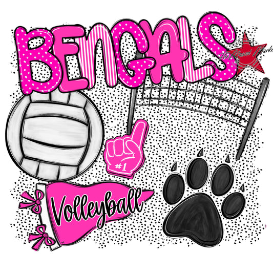 Bengals Volleyball Spirit-Pink