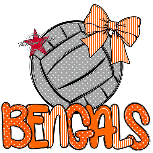 Bengals Volleyball Spirit Design-Orange