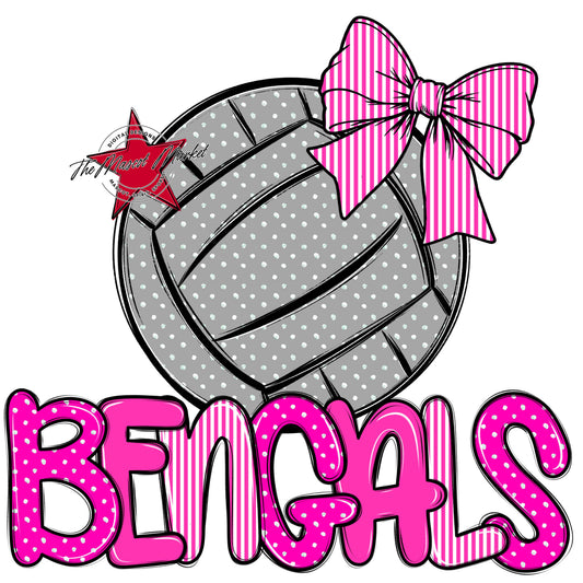 Bengals Volleyball Spirit Design-Pink