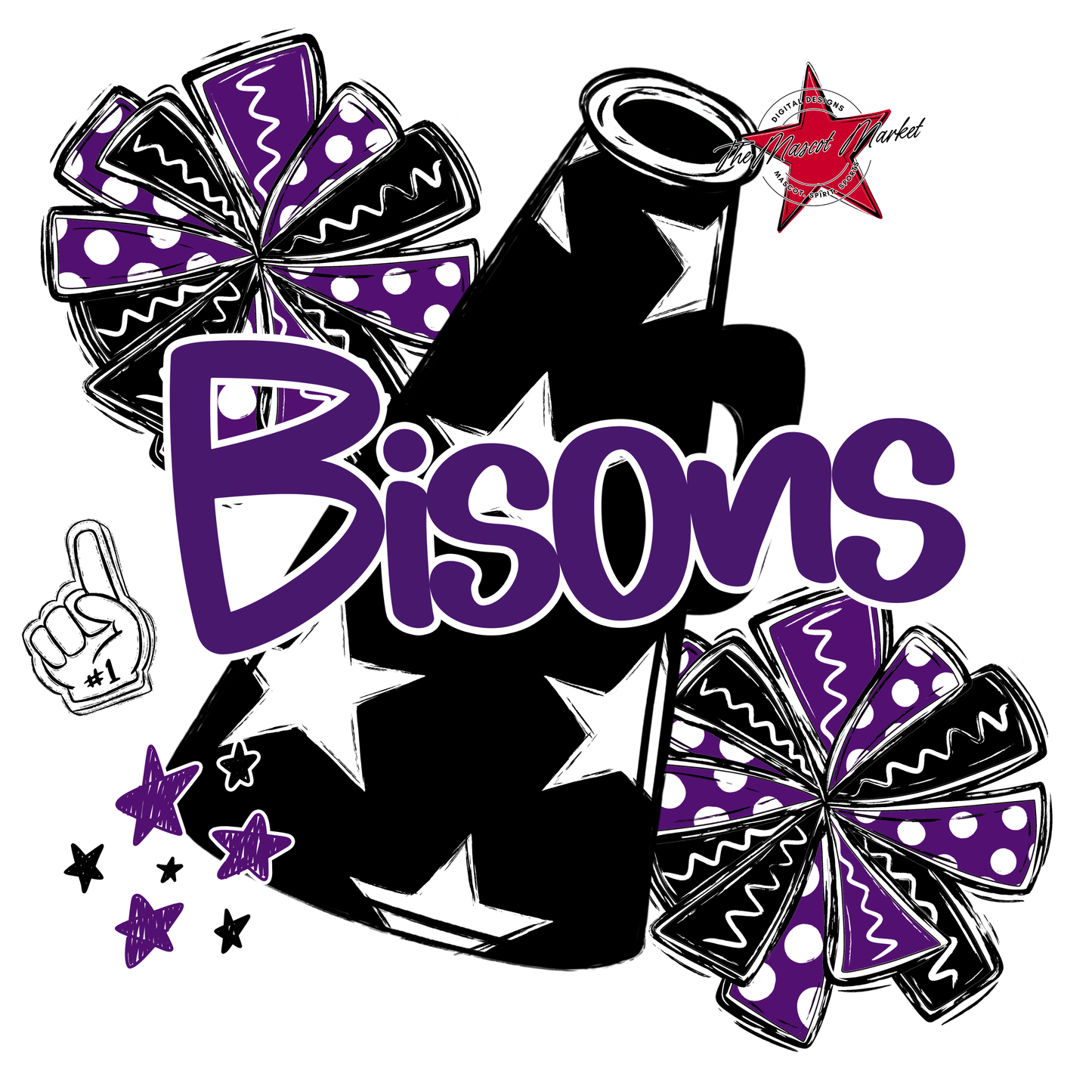 Bisons Alpha Megaphone Design-Purple