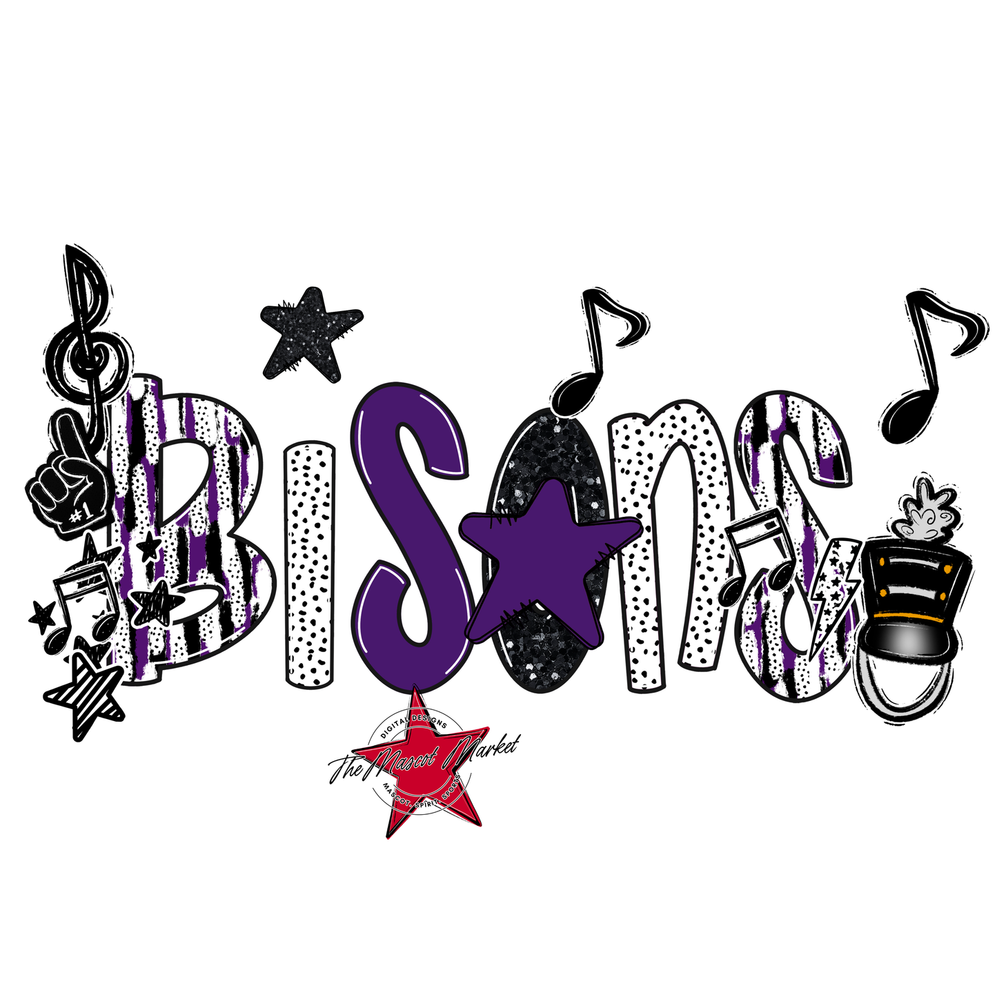 Bisons Band Scrape-Purple
