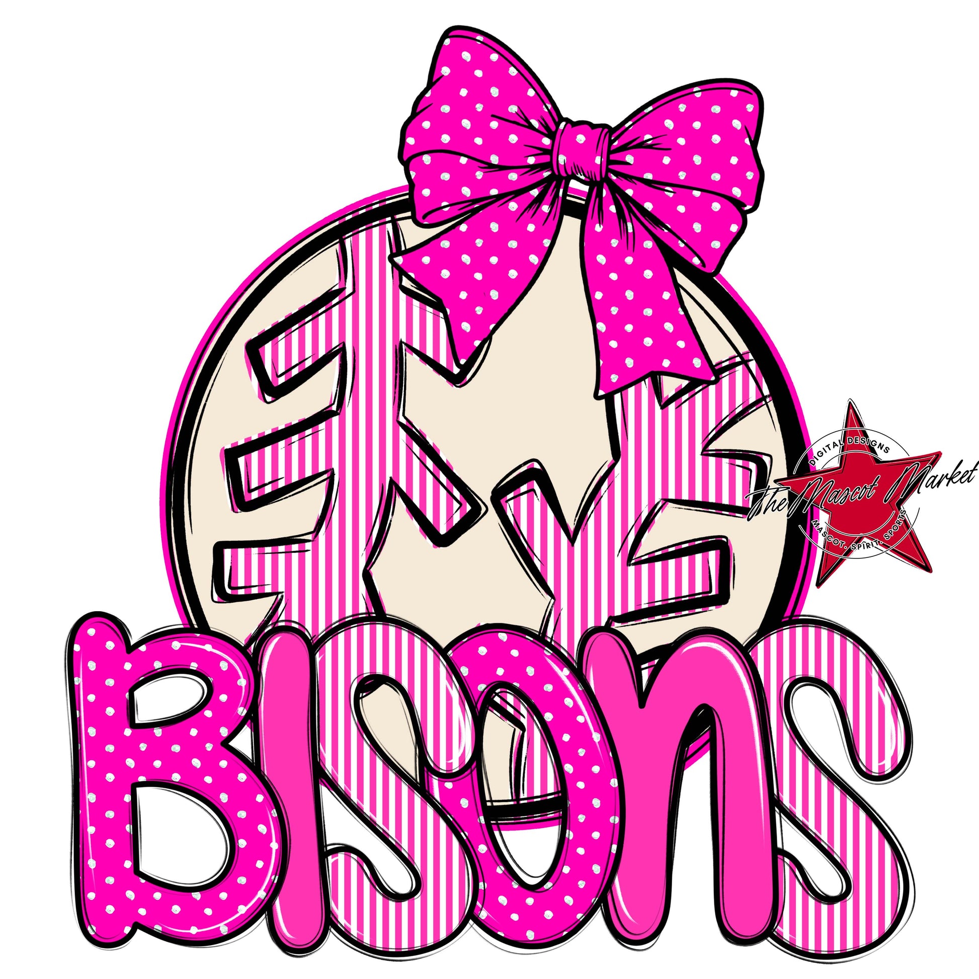 Bisons Baseball-Softball Spirit Design-Pink