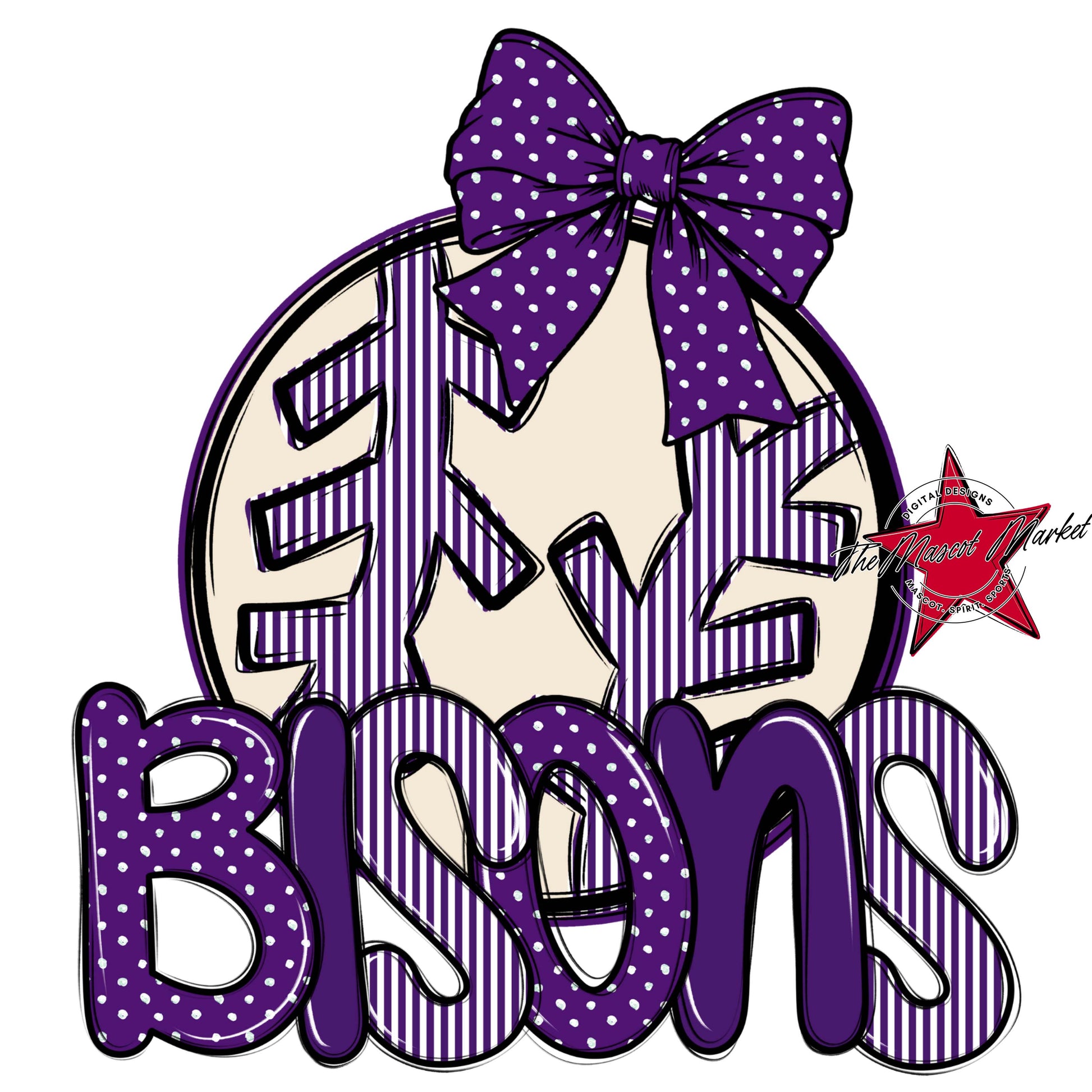 Bisons Baseball-Softball Spirit Design-Purple