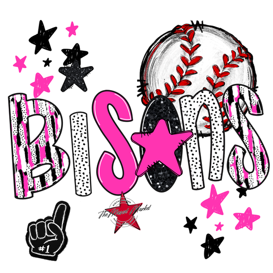 Bisons Baseball Scrape-Pink