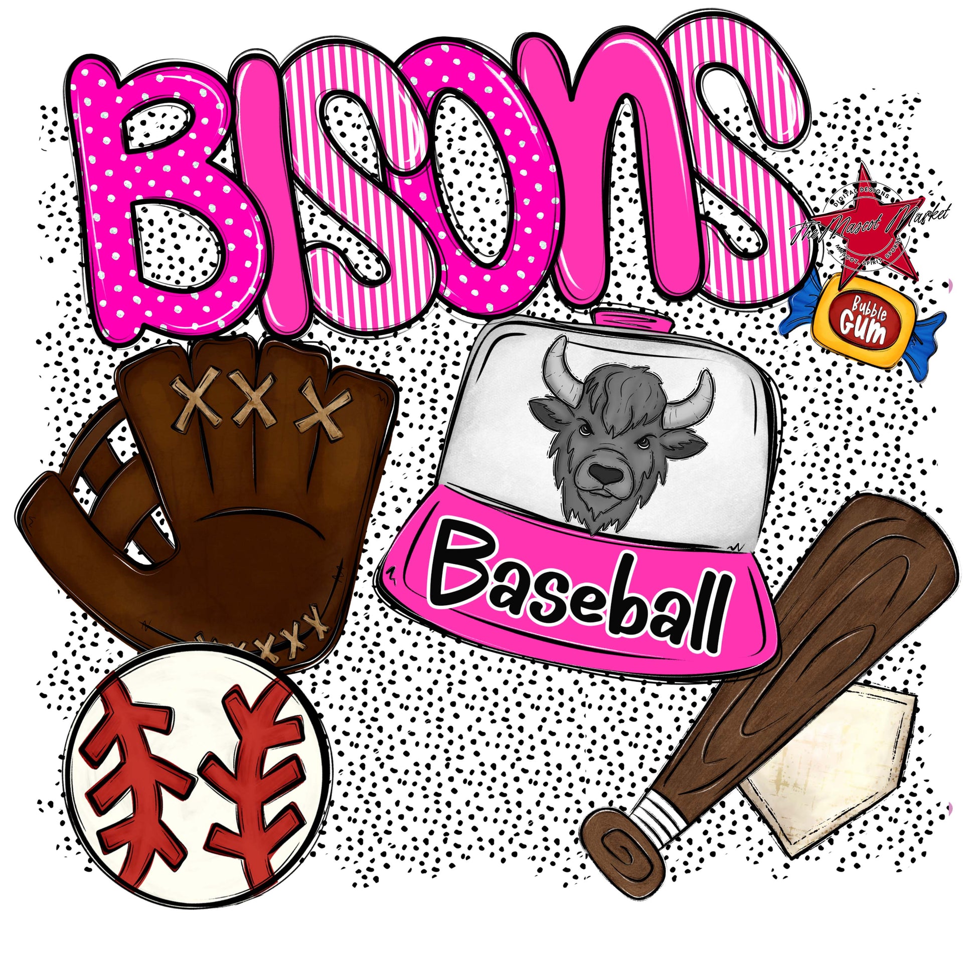 Bisons Baseball Spirit-Pink