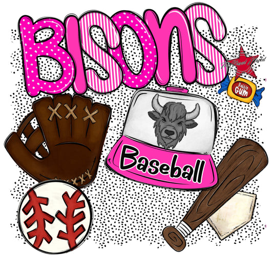 Bisons Baseball Spirit-Pink