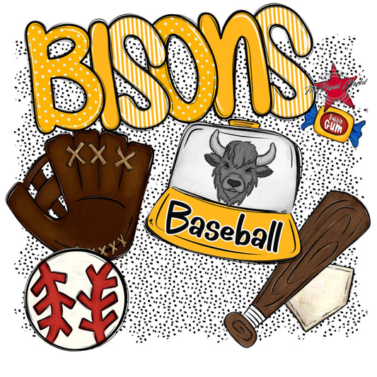 Bisons Baseball Spirit-Yellow