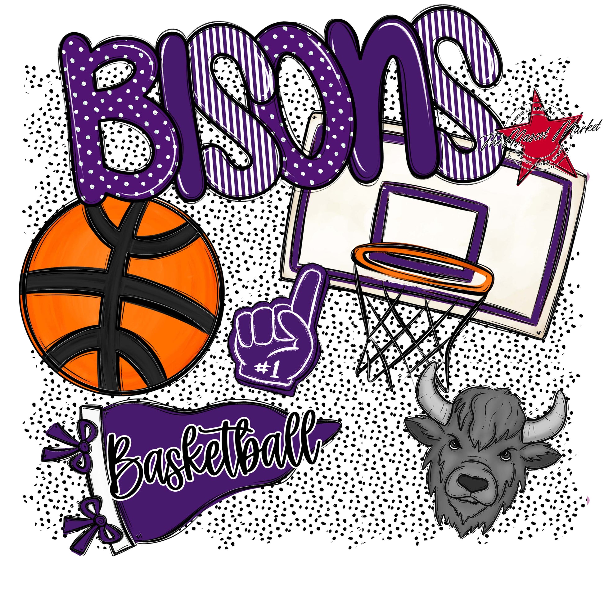 Bisons Basketball Spirit-Purple