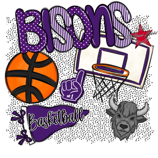 Bisons Basketball Spirit-Purple