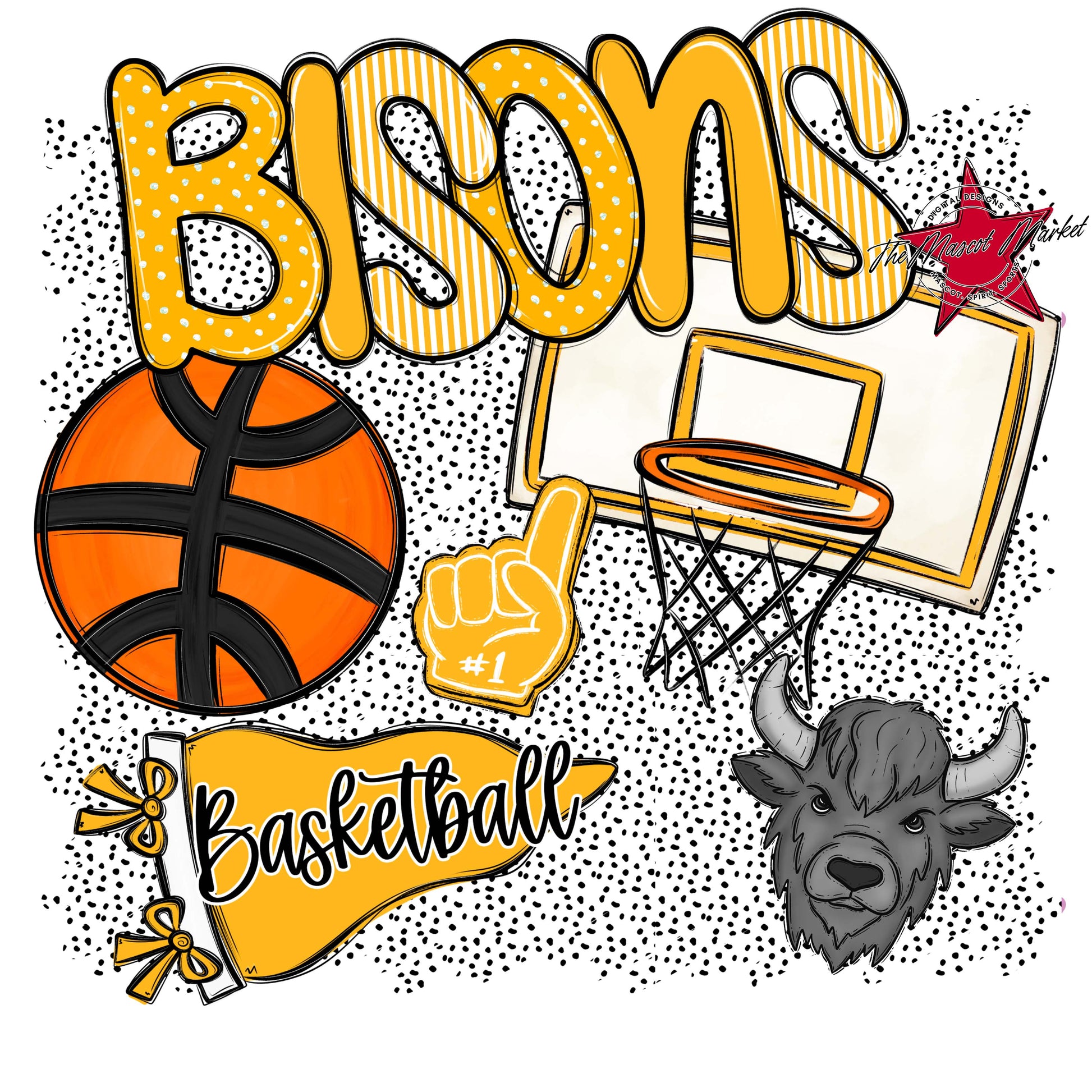 Bisons Basketball Spirit-Yellow