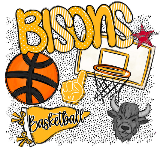 Bisons Basketball Spirit-Yellow