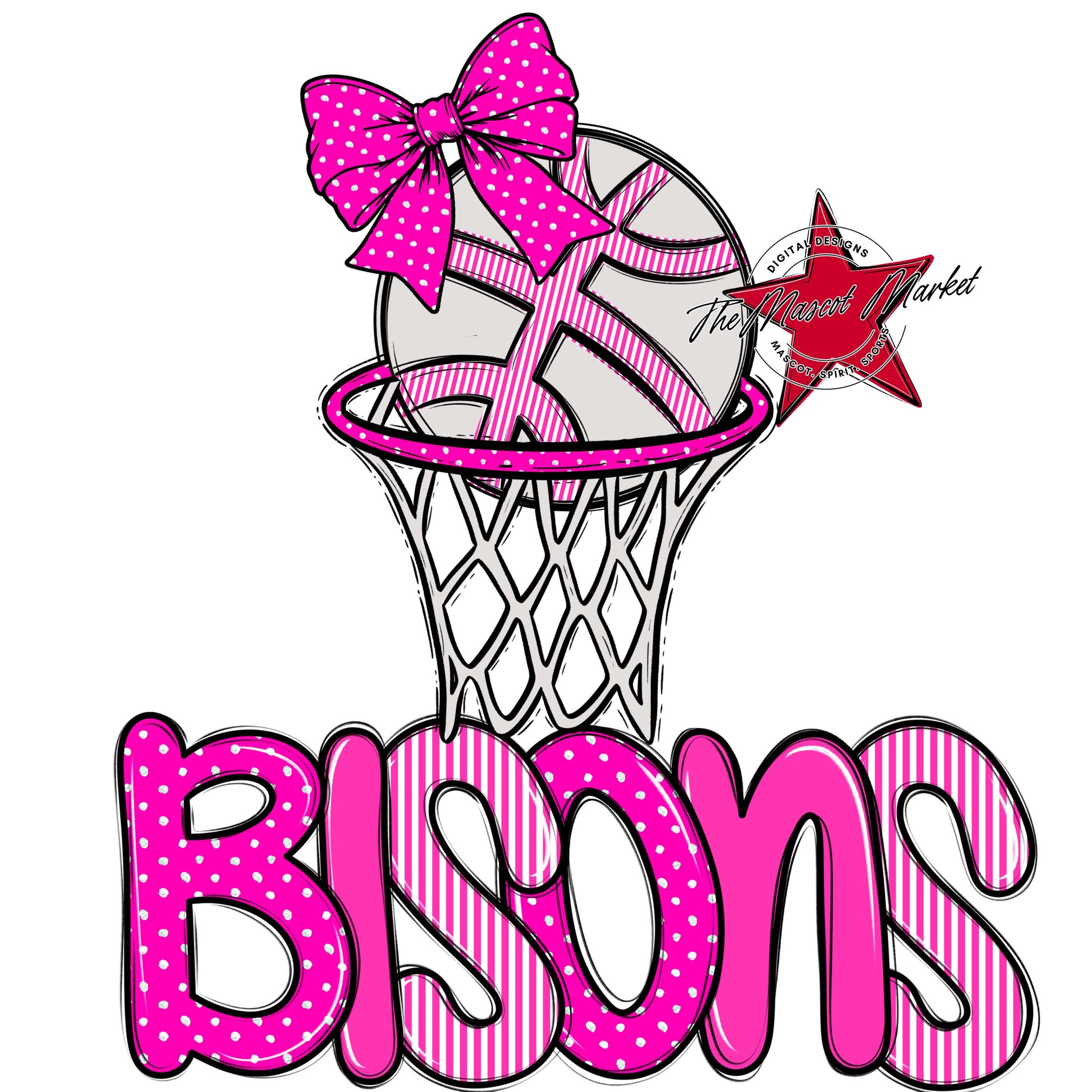 Bisons Basketball Spirit Design-Pink