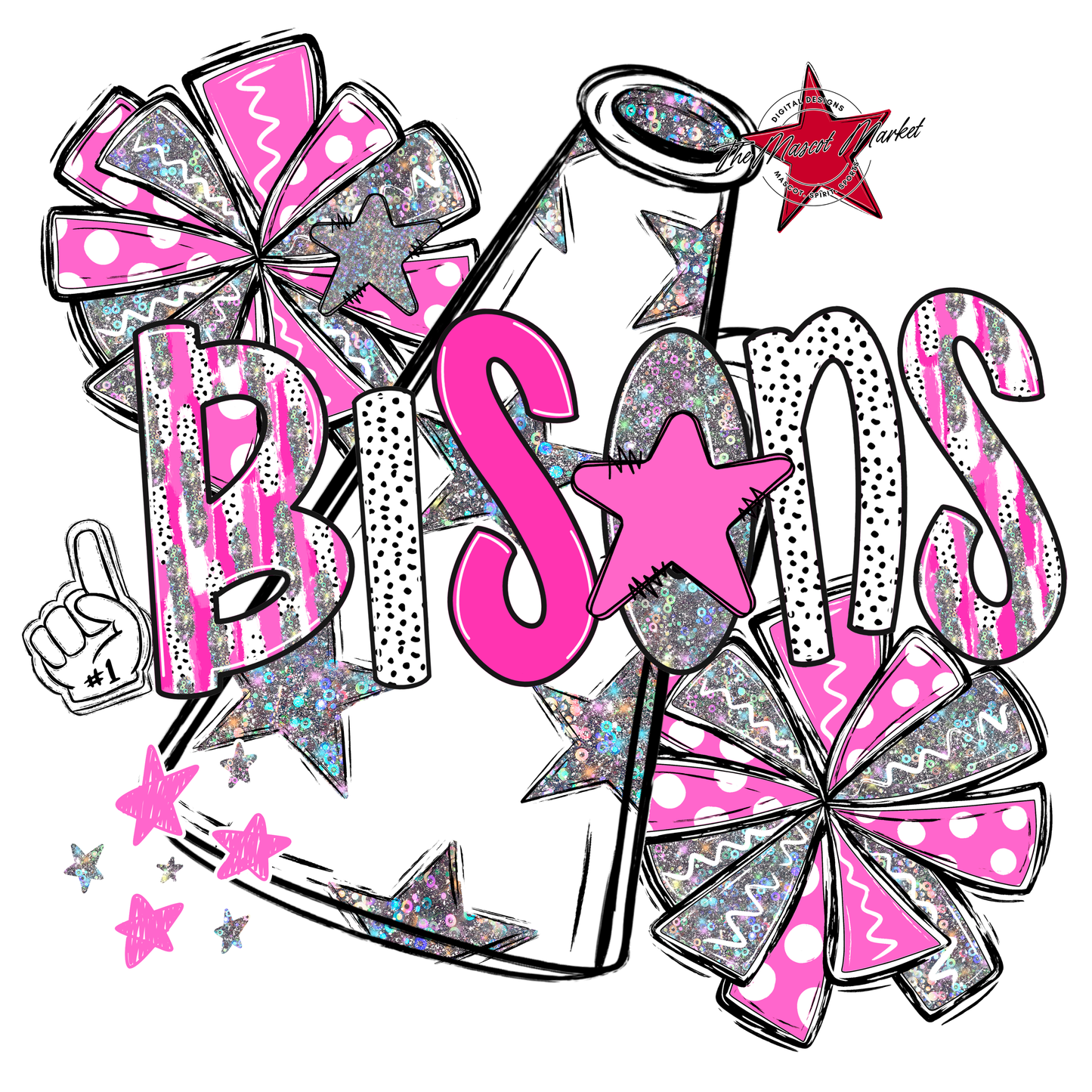 Bisons Cheer Megaphone Scrape-Pink