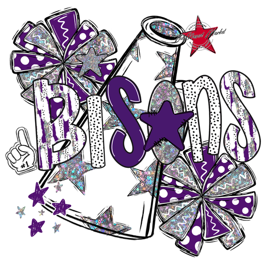 Bisons Cheer Megaphone Scrape-Purple