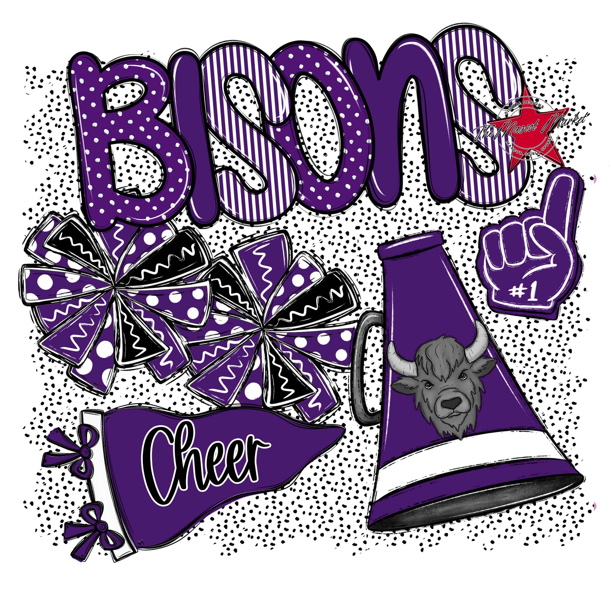 Bisons Cheer Spirit-Purple