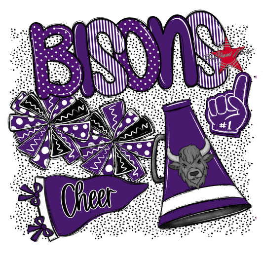Bisons Cheer Spirit-Purple