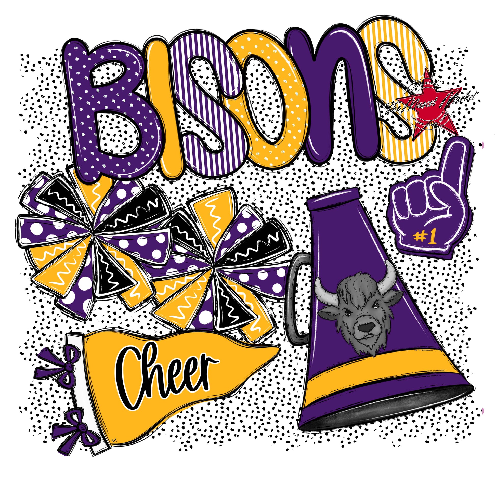 Bisons Cheer Spirit-Purple & Yellow