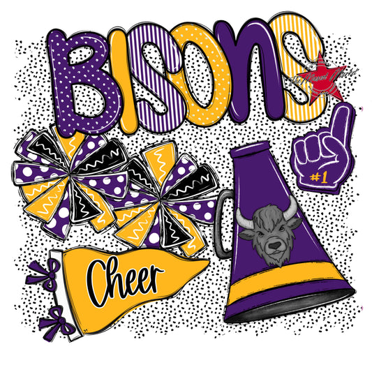 Bisons Cheer Spirit-Purple & Yellow