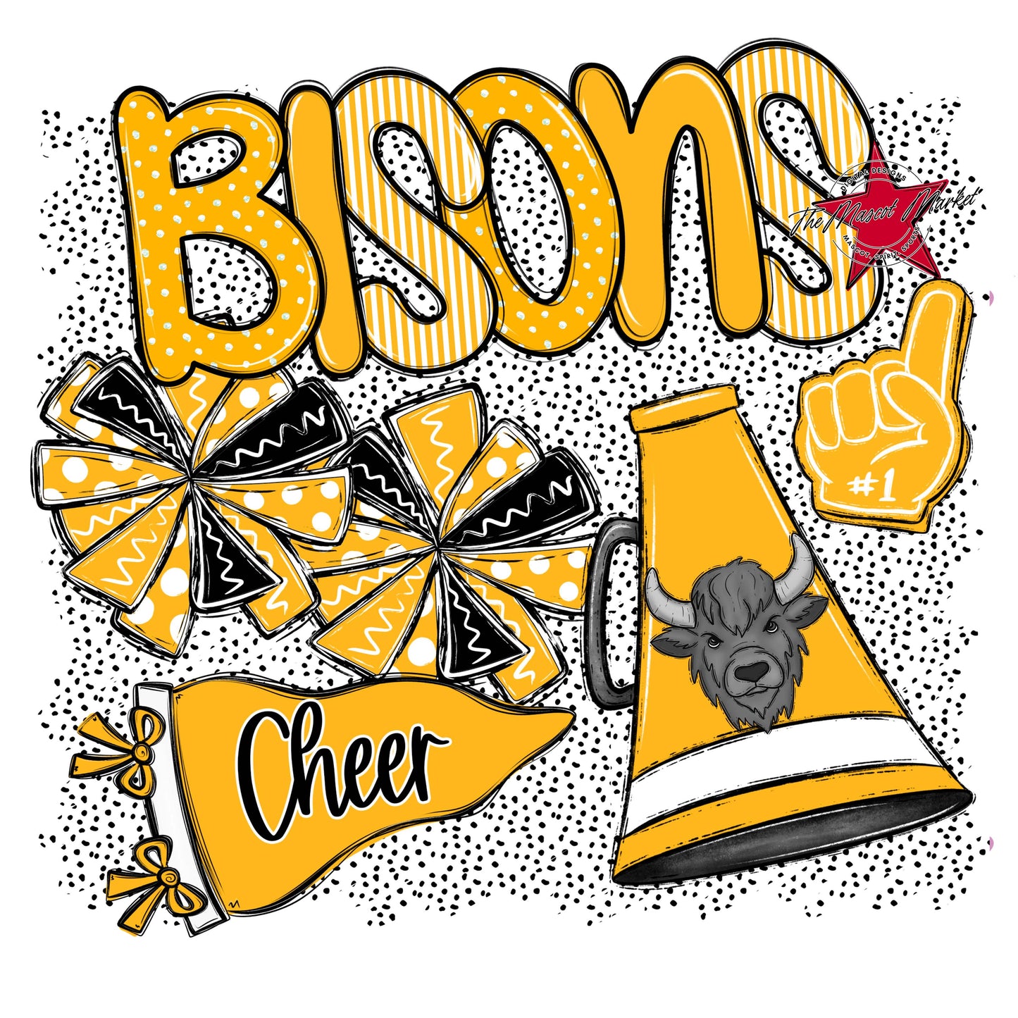 Bisons Cheer Spirit-Yellow
