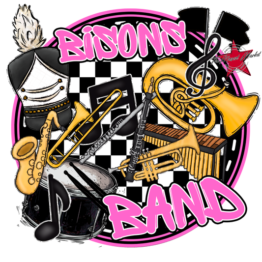 Bisons Circle Band Design-Baby Pink