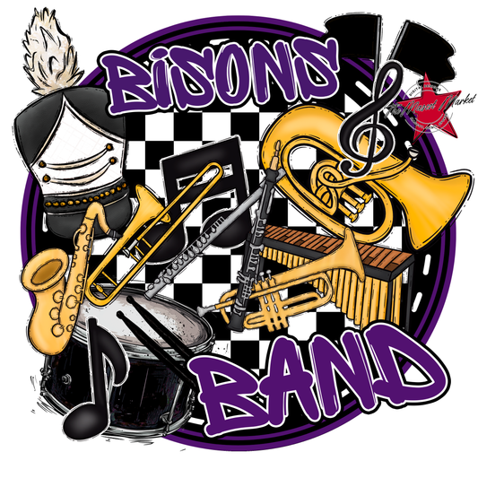 Bisons Circle Band Design-Purple