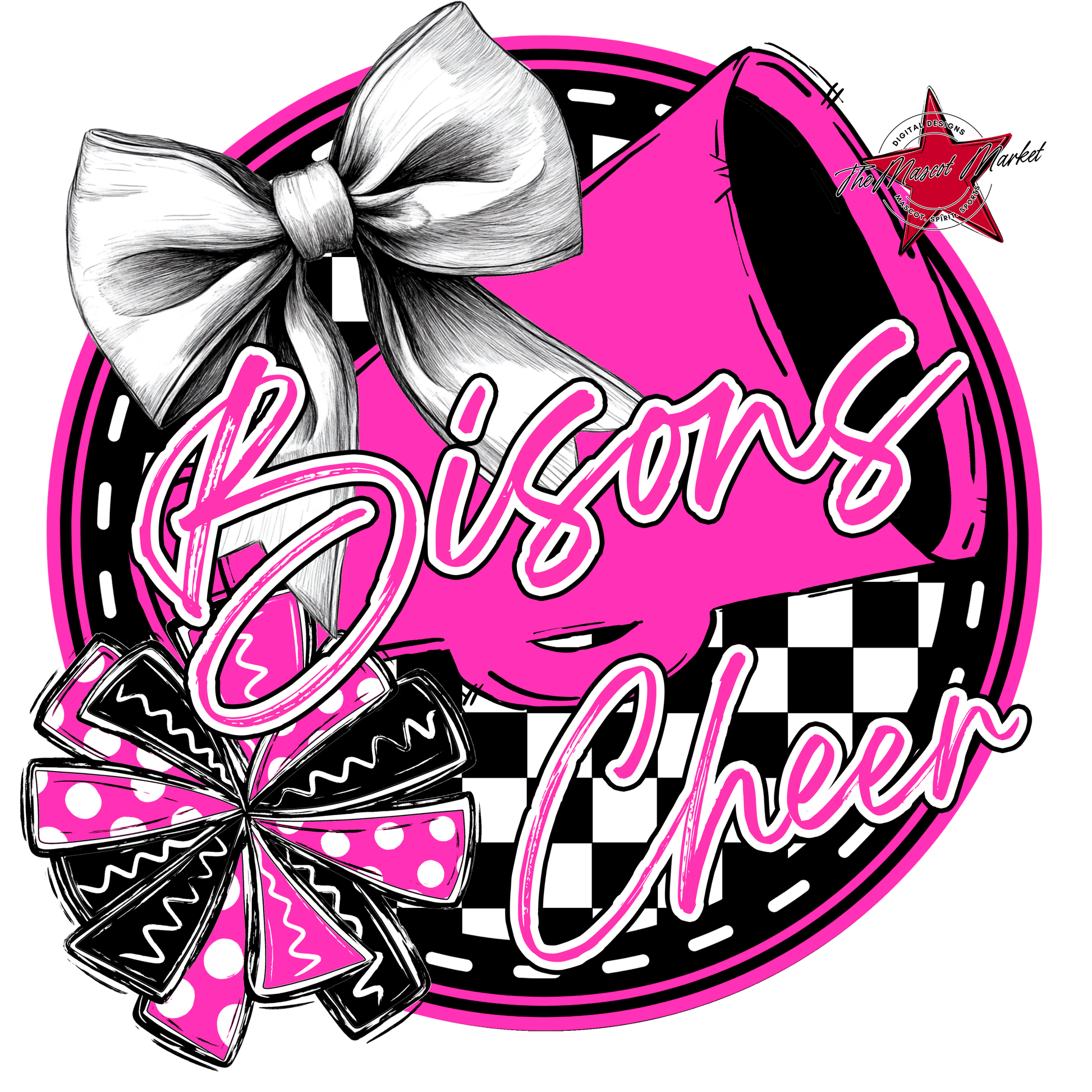Bisons Circle Cheer Design-Pink