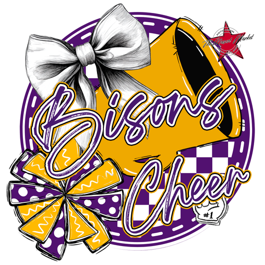 Bisons Circle Cheer Design-Purple-Yellow