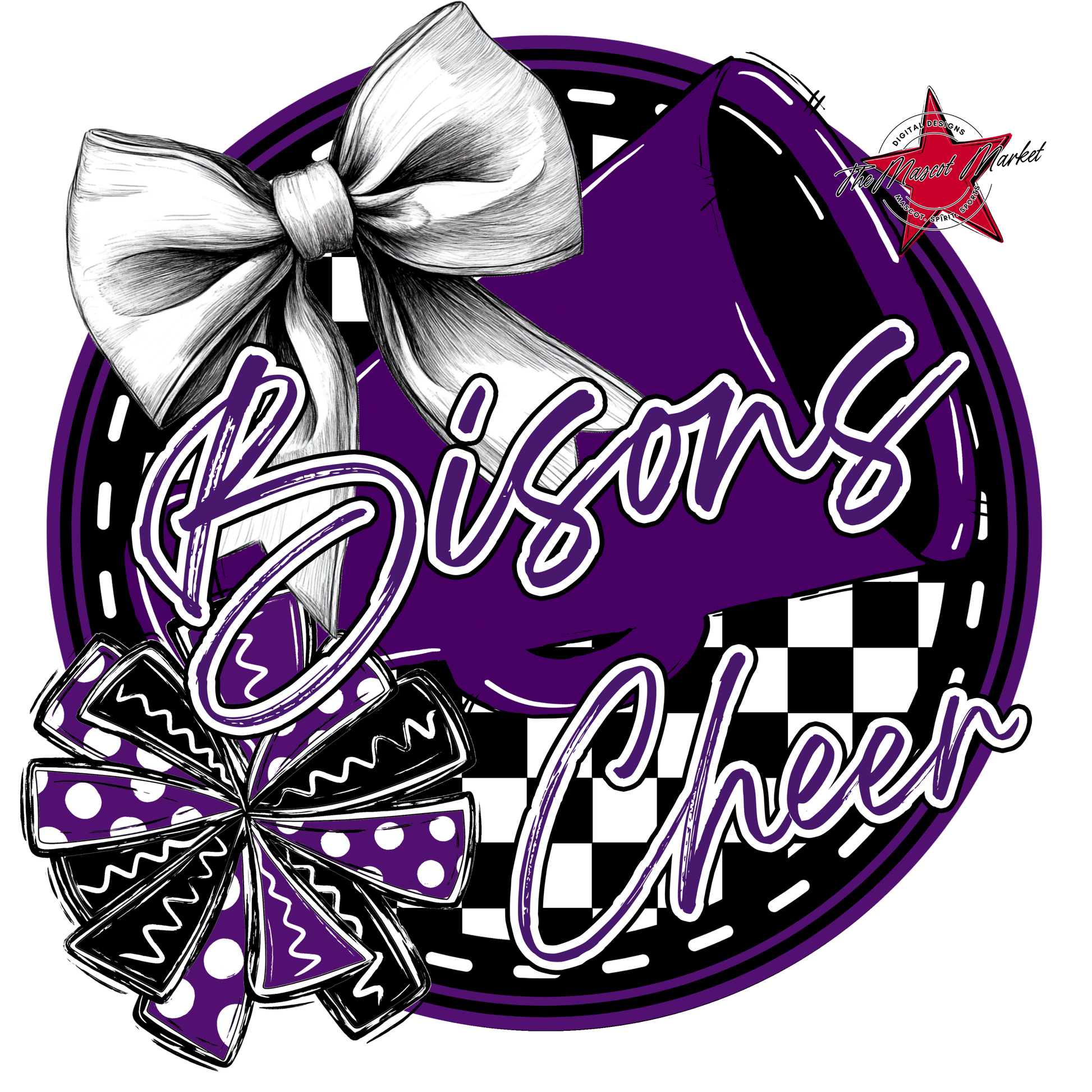 Bisons Circle Cheer Design-Purple