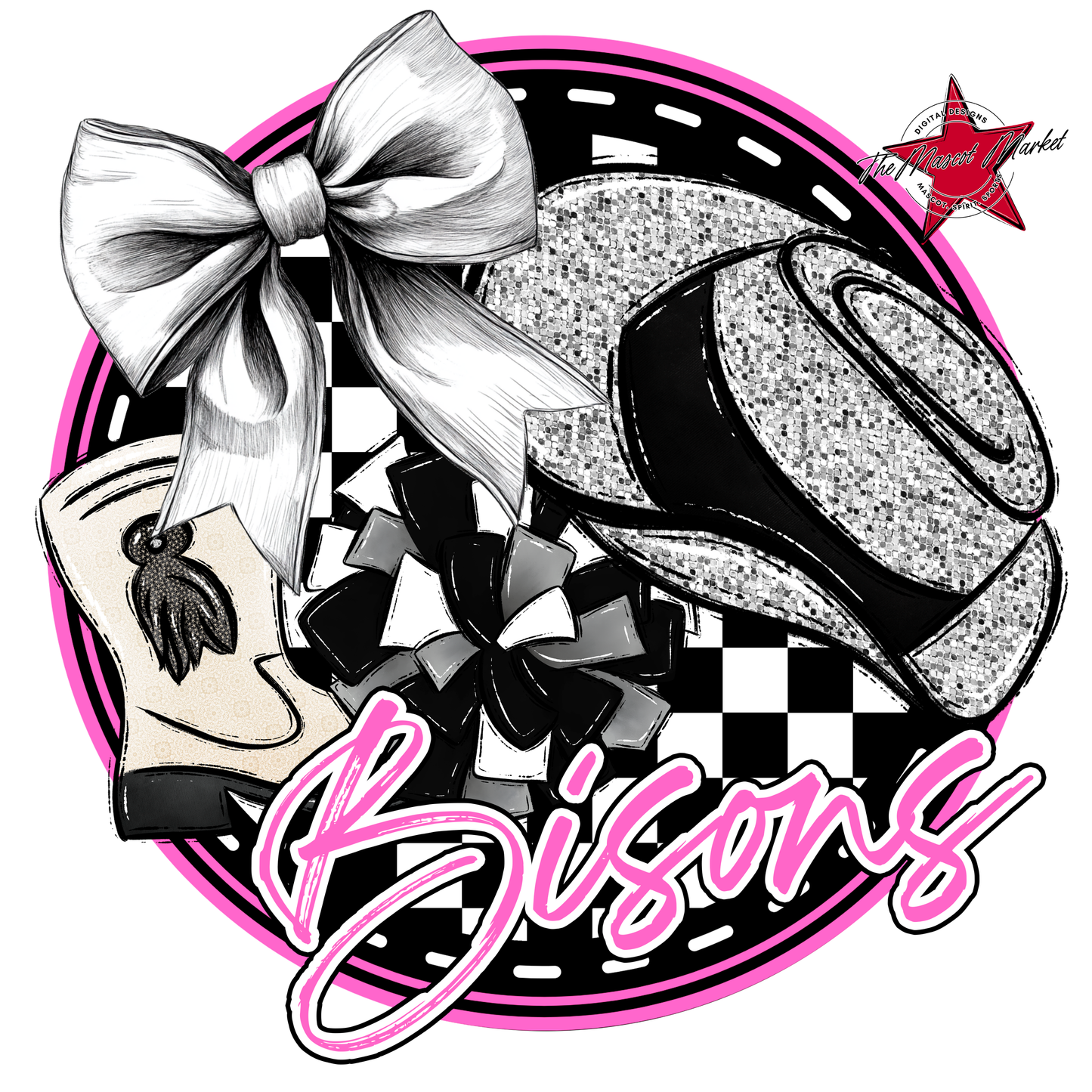 Bisons Circle Drillteam Design-Baby Pink