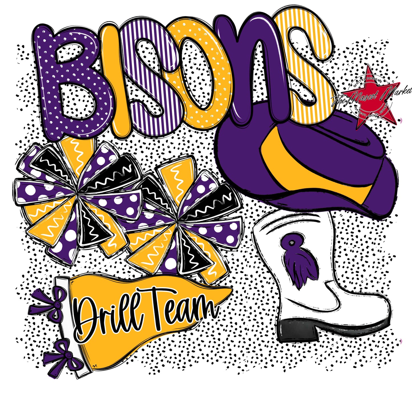 Bisons Drillteam Spirit-Purple & Yellow