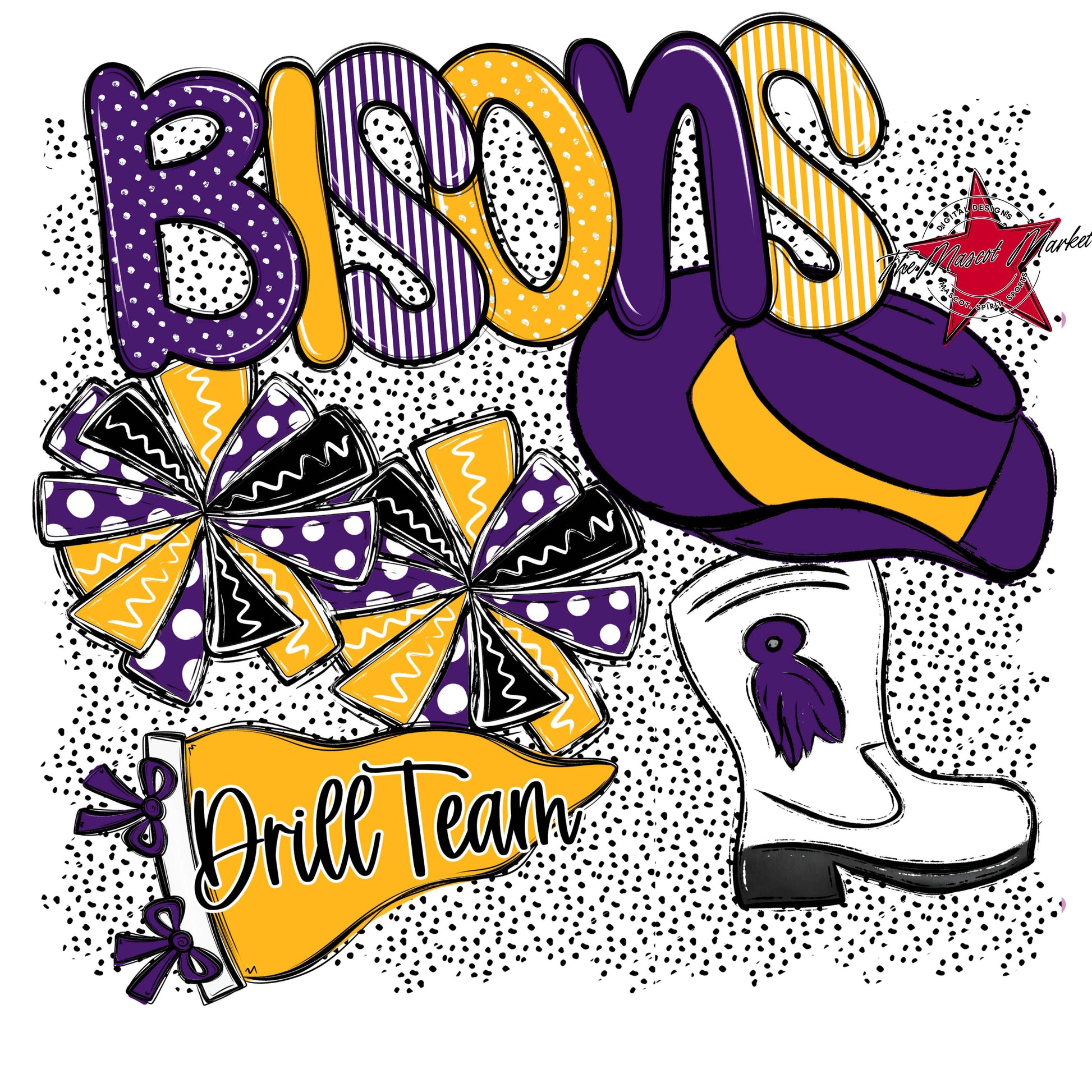 Bisons Drillteam Spirit-Purple & Yellow