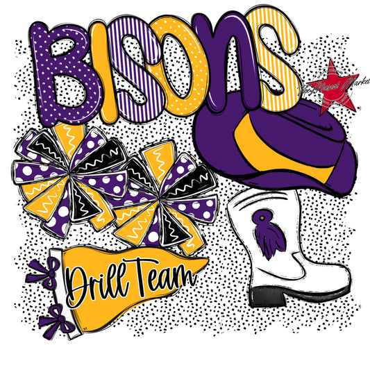 Bisons Drillteam Spirit-Purple & Yellow