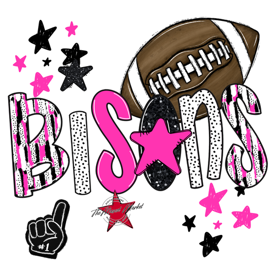 Bisons Football Scrape-Pink