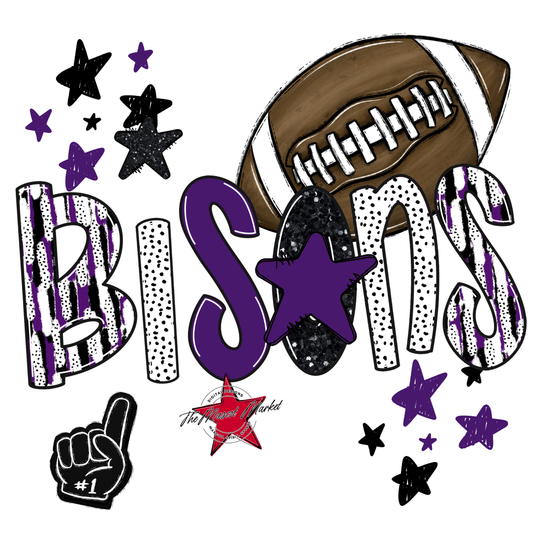 Bisons Football Scrape-Purple