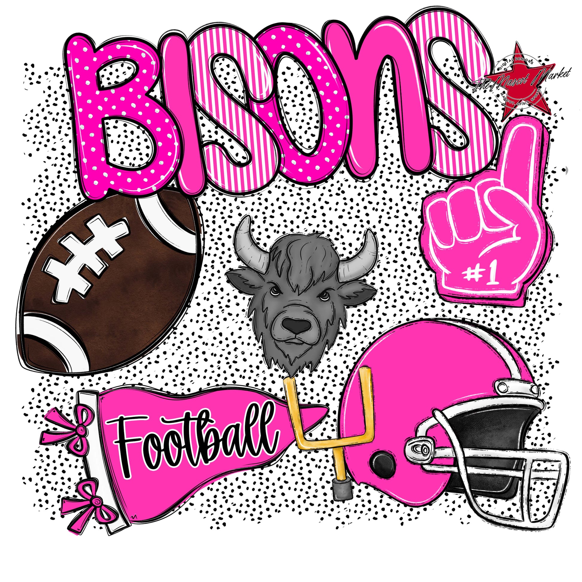 Bisons Football Spirit-Pink