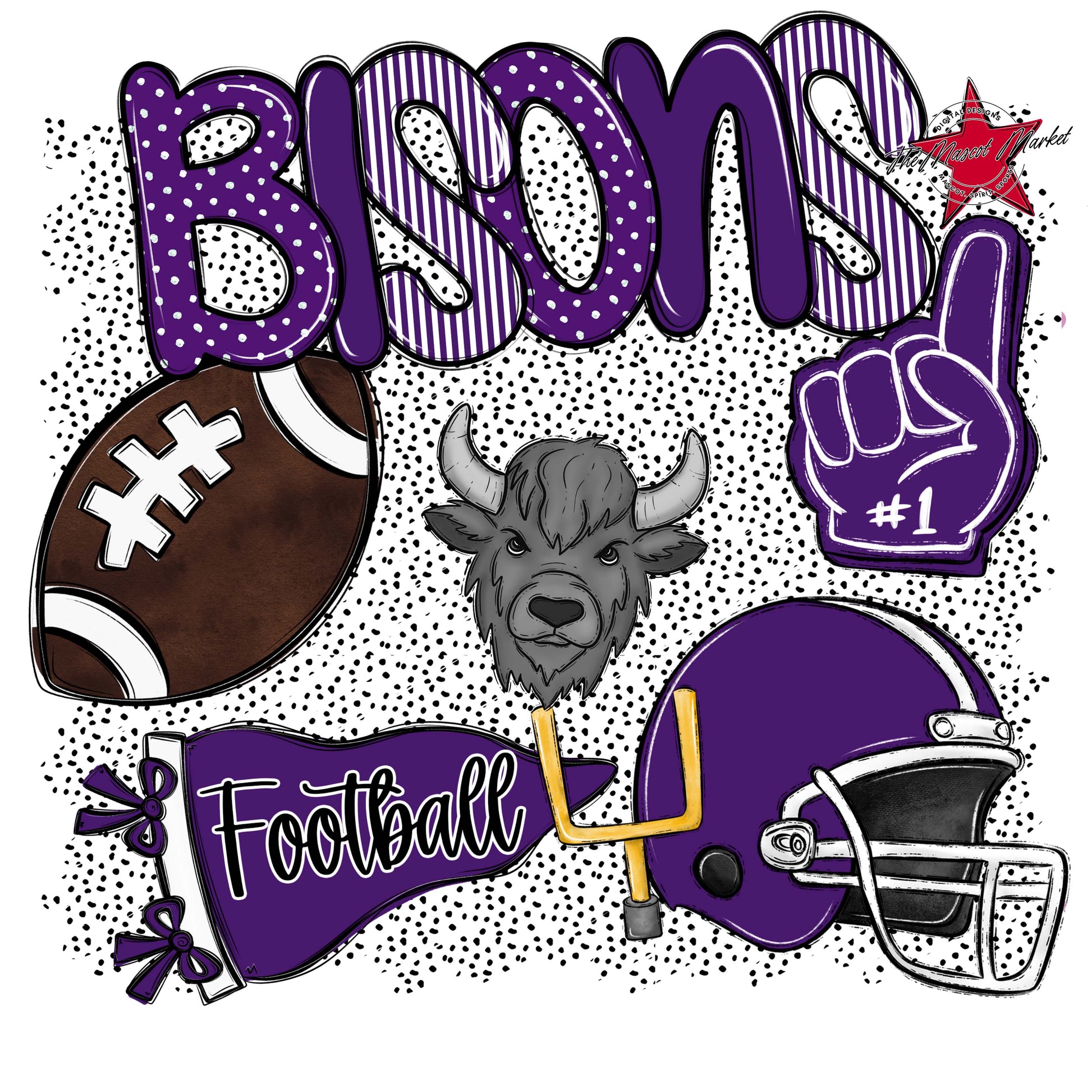 Bisons Football Spirit-Purple